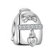 bow tie and heart lock Silver Charm