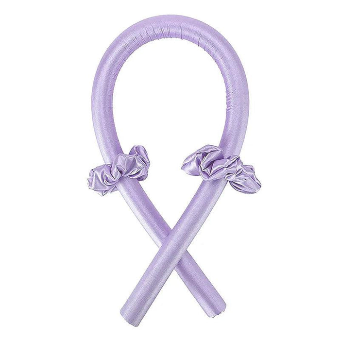 Light Purple hair curling band looped with attached scrunchies.