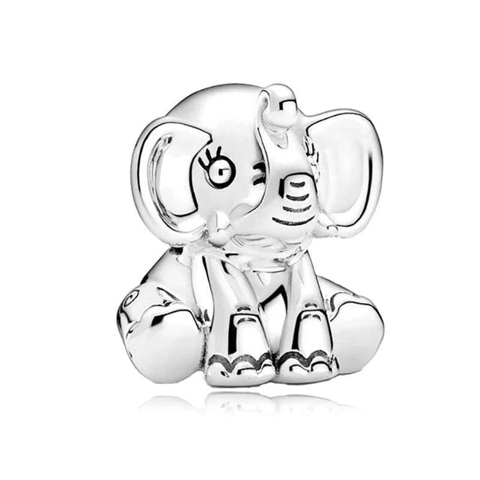 Baby elephant silver charm