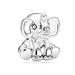 Baby elephant silver charm