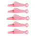 five Fish Mouth Sewing Machine Needle Threaders in pink.