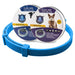 Blue flea and tick collar with packaging for both cats and dogs.