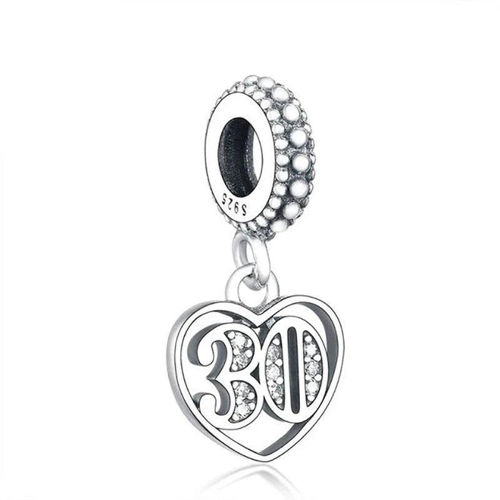 "30" silver charm