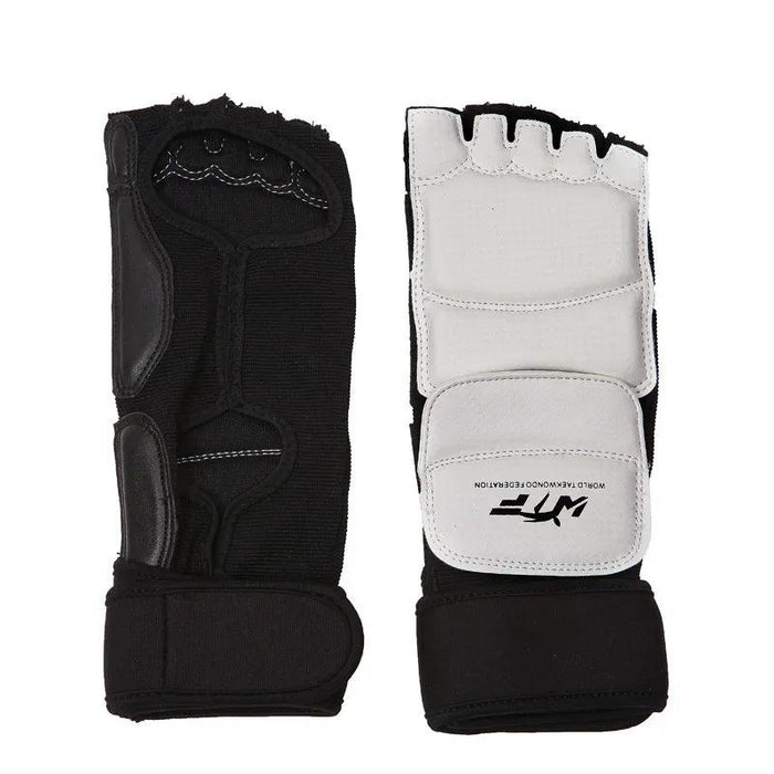 White and black MMA foot protectors