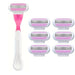 1 pink Razor Holder 6 Blades