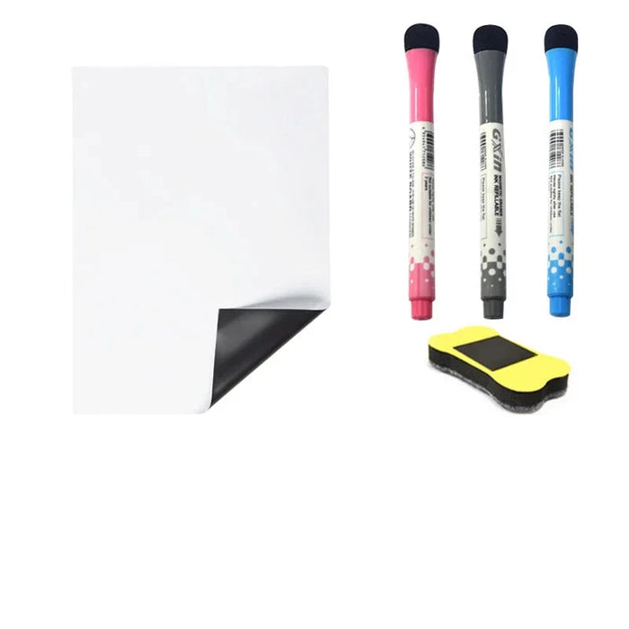 Magnetic Dry Erase Board with 3 pens and erase.