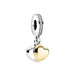 Two hearts silver charm