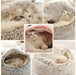 A collage of cats enjoying the plush, inviting comfort of the fluffy cat bed in various colors.