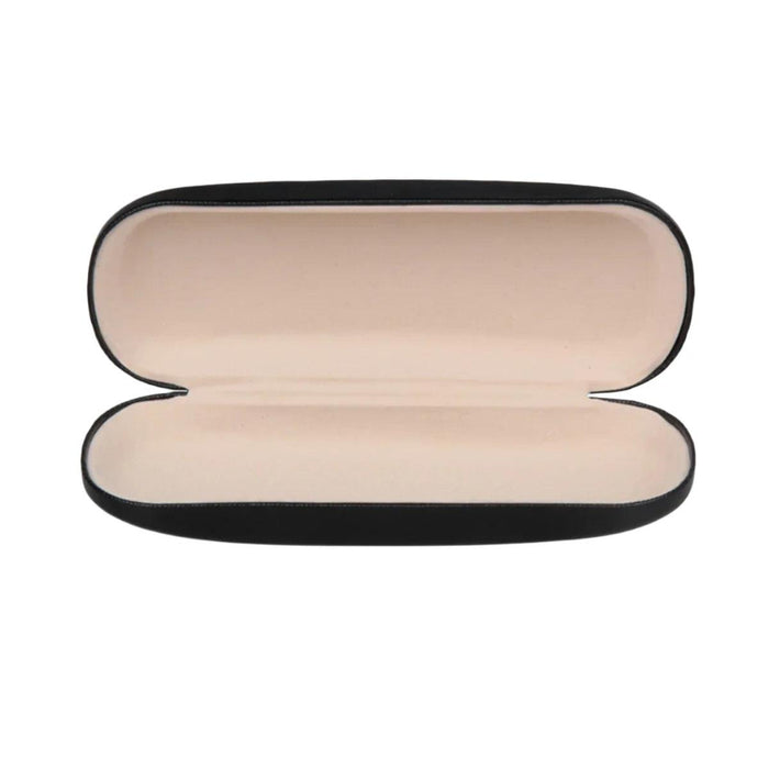 Hard Shell Eyeglass Case, Durable Metal & PU Leather, Soft Interior Lining, Secure Spring Closure, Universal Fit for Eyeglasses & Sunglasses