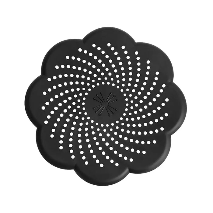 black Flower Silicone Drain Cover