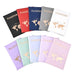 Multiple passport holders in purple, mint green, light blue, lavender, and pink, each with a gold world map design and "PASSPORT" in gold text, displayed without packaging.