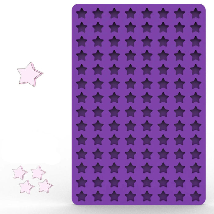 Purple star-shaped silicone mold with cutout outline.