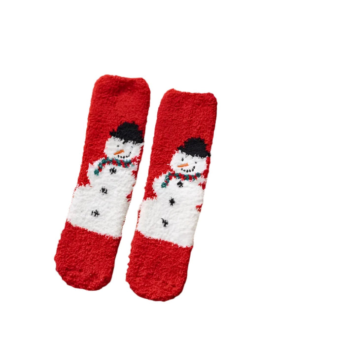 Cozy Christmas Fleece Socks, Ultra-Soft Coral Fleece, Festive Patterns, Breathable, Fits Women’s 5-9, Men’s 4-8