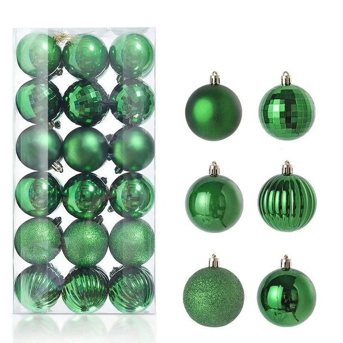 Christmas Tree Ornaments, 24 or 36 Piece Set, Vibrant Holiday Colors, Lightweight & Durable, Perfect for Tree, Wreaths, and Garlands