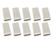 Ten white filter cartridges, each with a perforated surface, arranged in two rows of five.