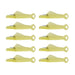 Ten Fish Mouth Sewing Machine Needle Threaders in yellow.