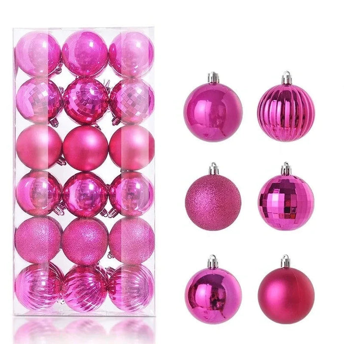 Christmas Tree Ornaments, 24 or 36 Piece Set, Vibrant Holiday Colors, Lightweight & Durable, Perfect for Tree, Wreaths, and Garlands