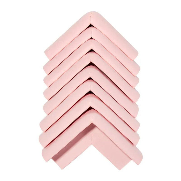 Eight pink corner protectors display on white background.