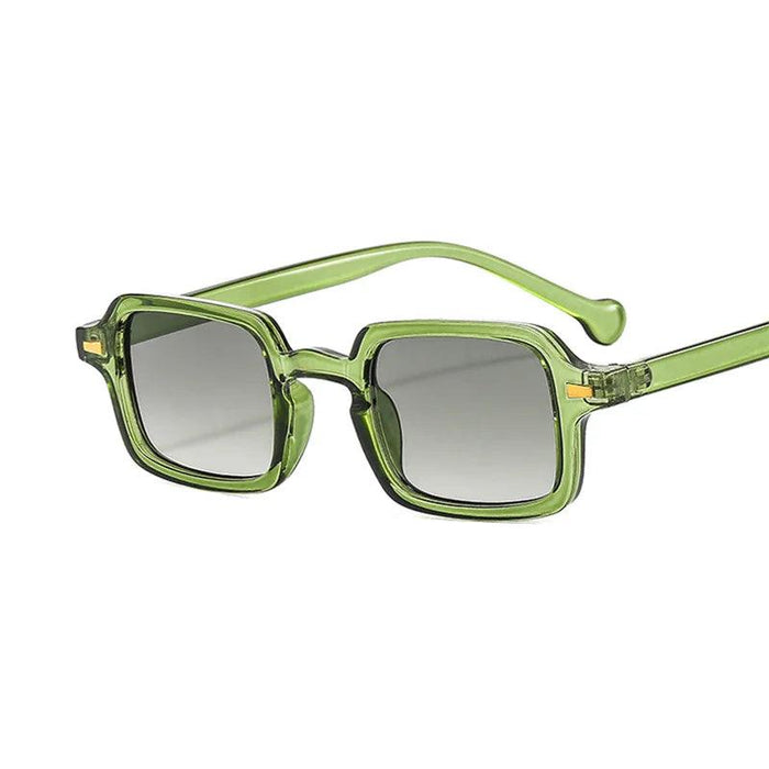 Rectangular green & gray Lenses Sunglasses displayed on a white background.