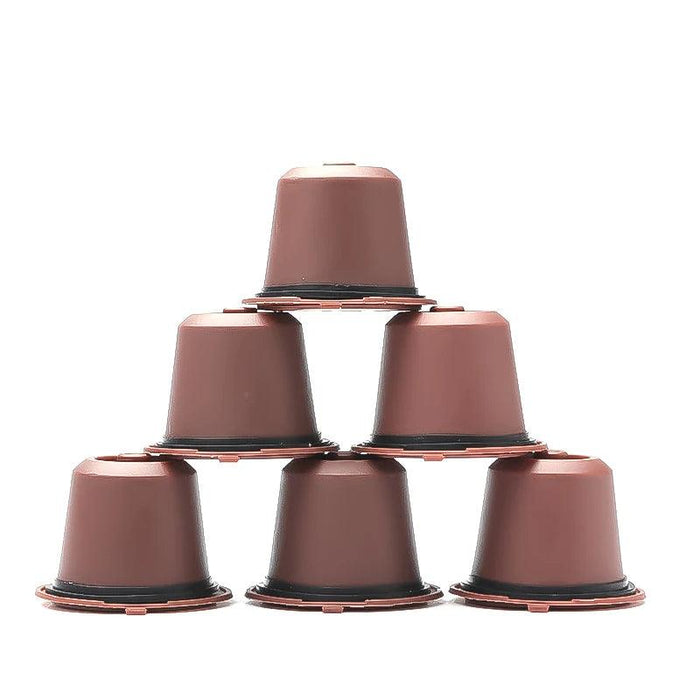 6 Brown Refillable Nespresso Pods