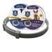 gray flea and tick collar with packaging for both cats and dogs.