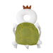 A cute turtle-shaped baby head protector with a white circular headrest and a green shell design on the back.