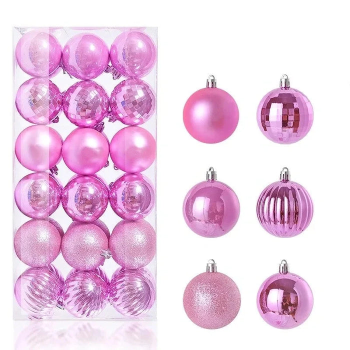 Christmas Tree Ornaments, 24 or 36 Piece Set, Vibrant Holiday Colors, Lightweight & Durable, Perfect for Tree, Wreaths, and Garlands