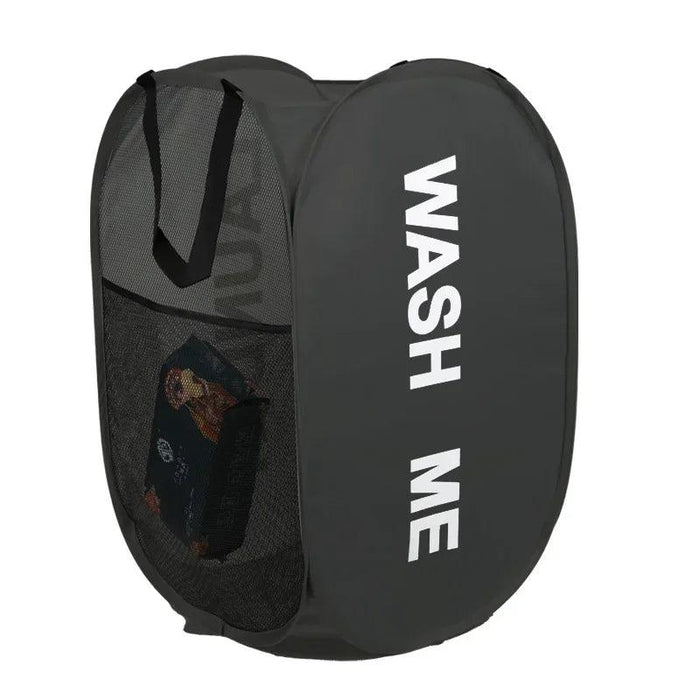 black Collapsible Laundry Basket