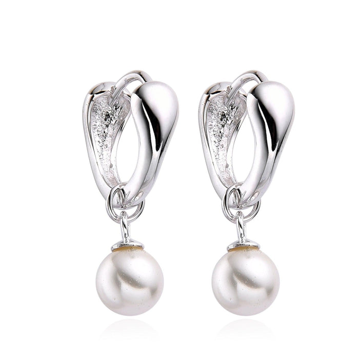 Elegant Pearl Hoop Earrings, Lustrous Pearls, Gold & Silver, Lightweight, Hypoallergenic, Perfect for Weddings or Daily Wear