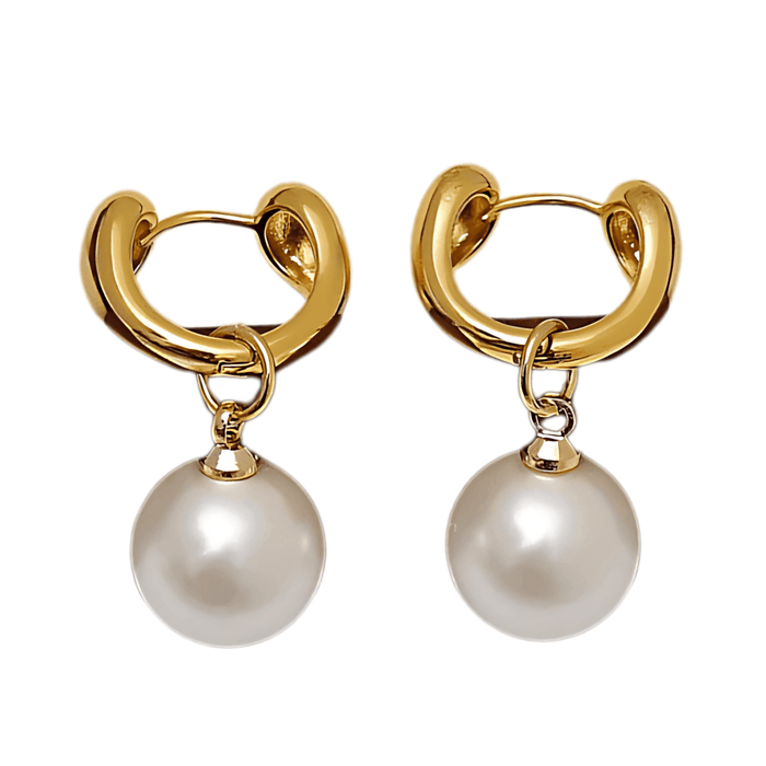 Elegant Pearl Hoop Earrings, Lustrous Pearls, Gold & Silver, Lightweight, Hypoallergenic, Perfect for Weddings or Daily Wear