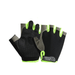 Fingerless gloves with a black base, gray accents, and bright green trim on the fingers. The palm side is textured with gray and black materials for better grip.